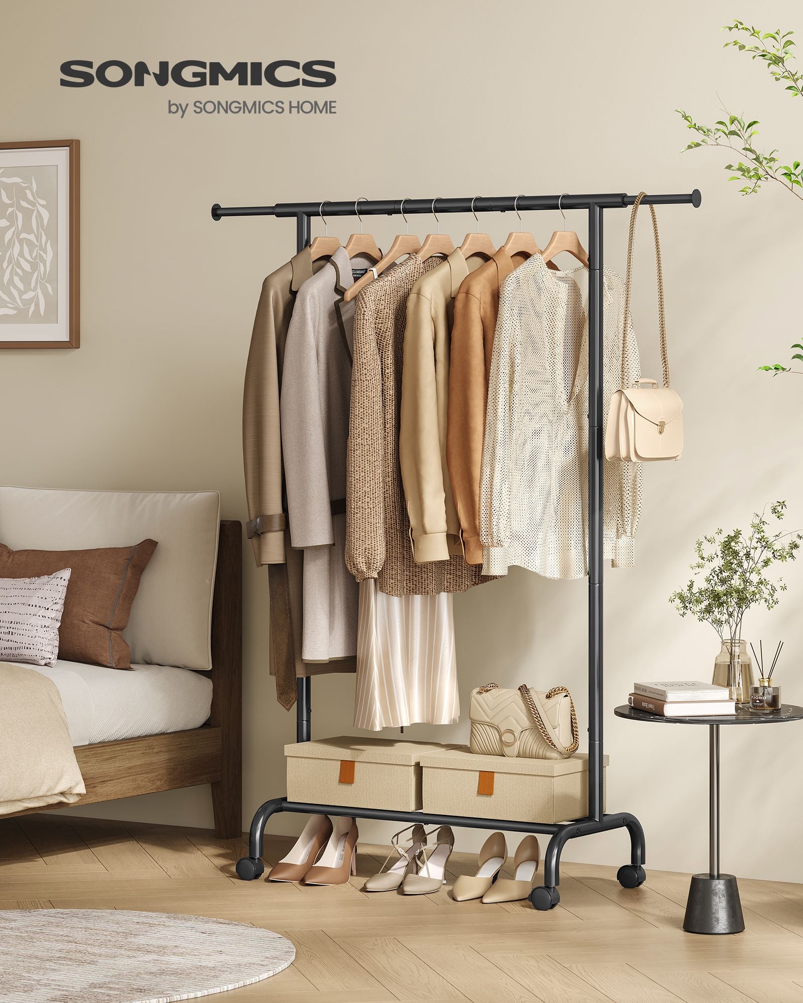 Clothes Rail with Extendable Hanging Rail Ink Black - image 3