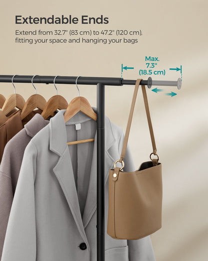 Clothes Rail with Extendable Hanging Rail Ink Black - image 4