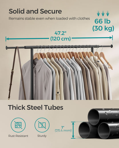 Clothes Rail with Extendable Hanging Rail Ink Black - image 5