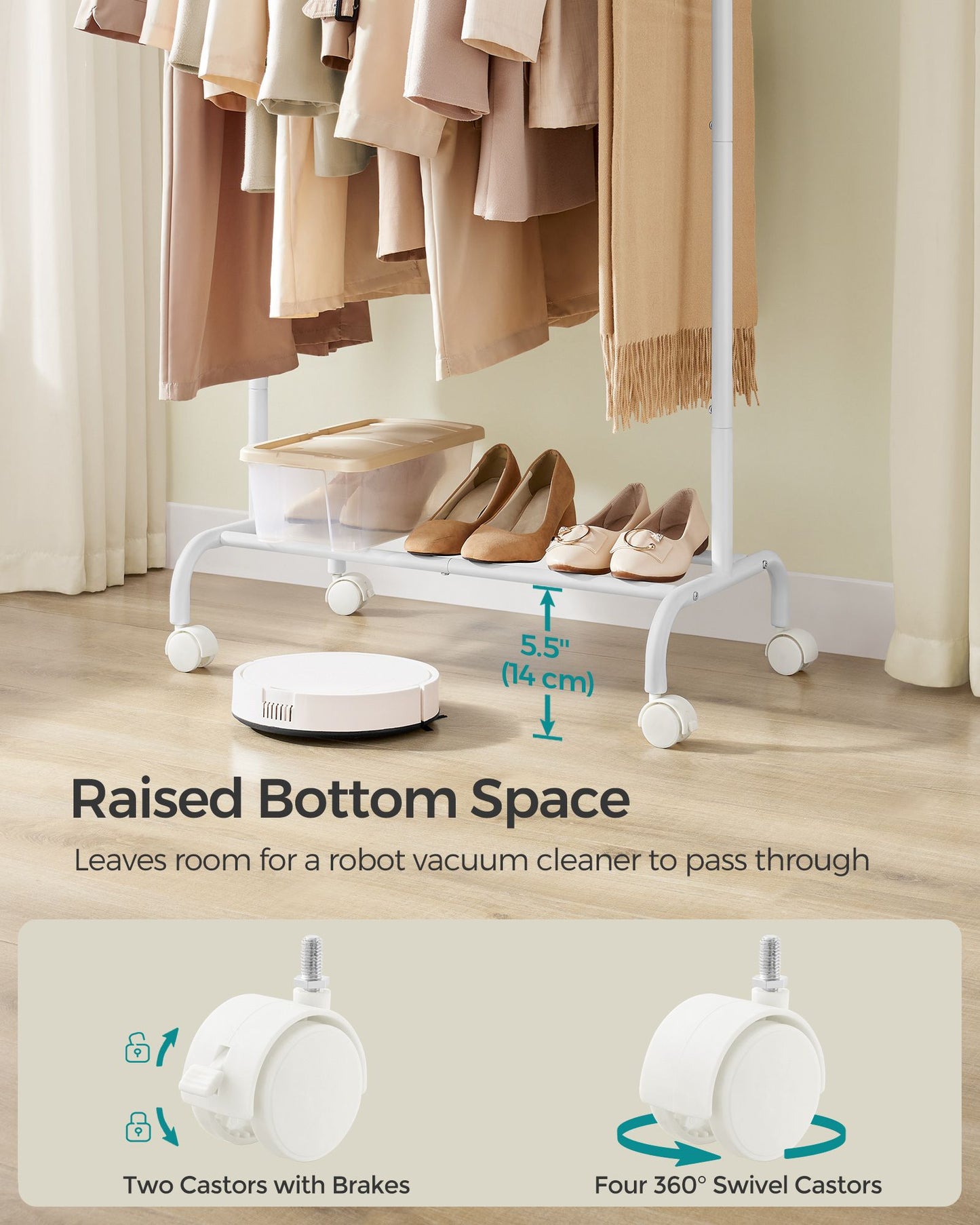 Clothes Rail with Extendable Hanging Rail Ink Black - image 19