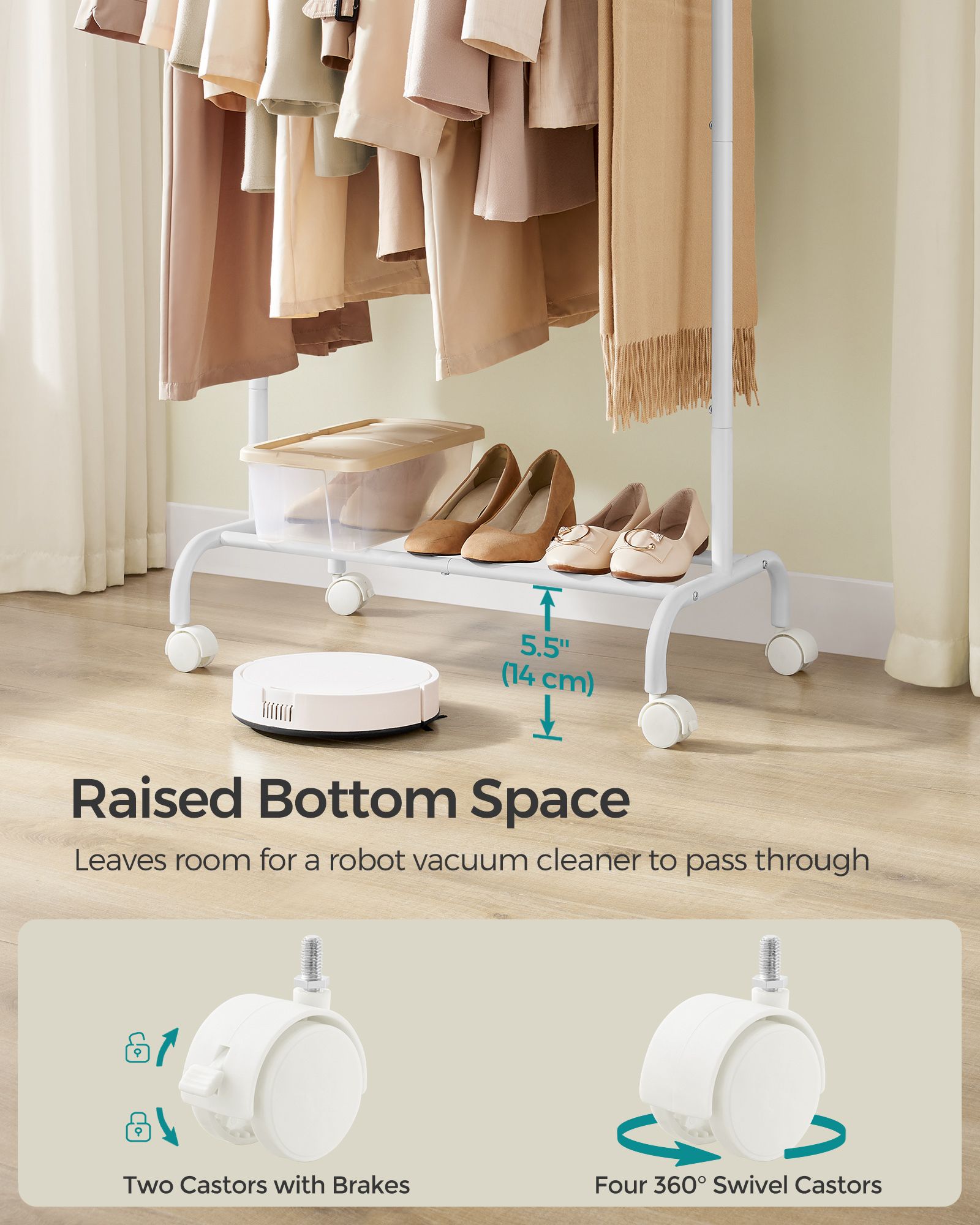 Clothes Rail with Extendable Hanging Rail Ink Black - image 19