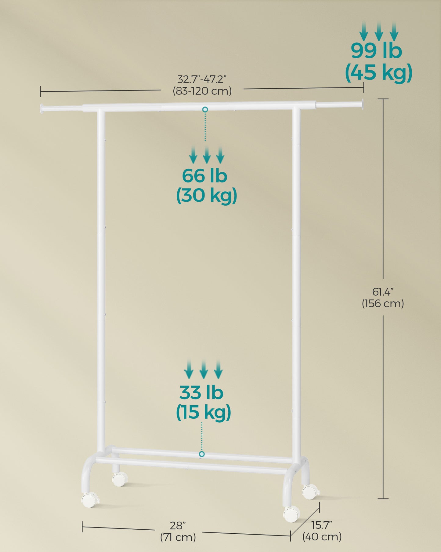 Clothes Rail with Extendable Hanging Rail Ink Black - image 20