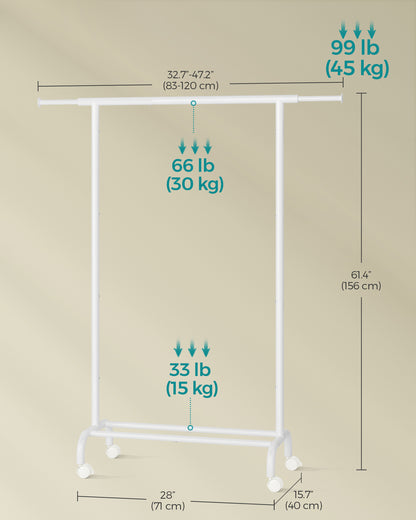Clothes Rail with Extendable Hanging Rail Ink Black - image 20