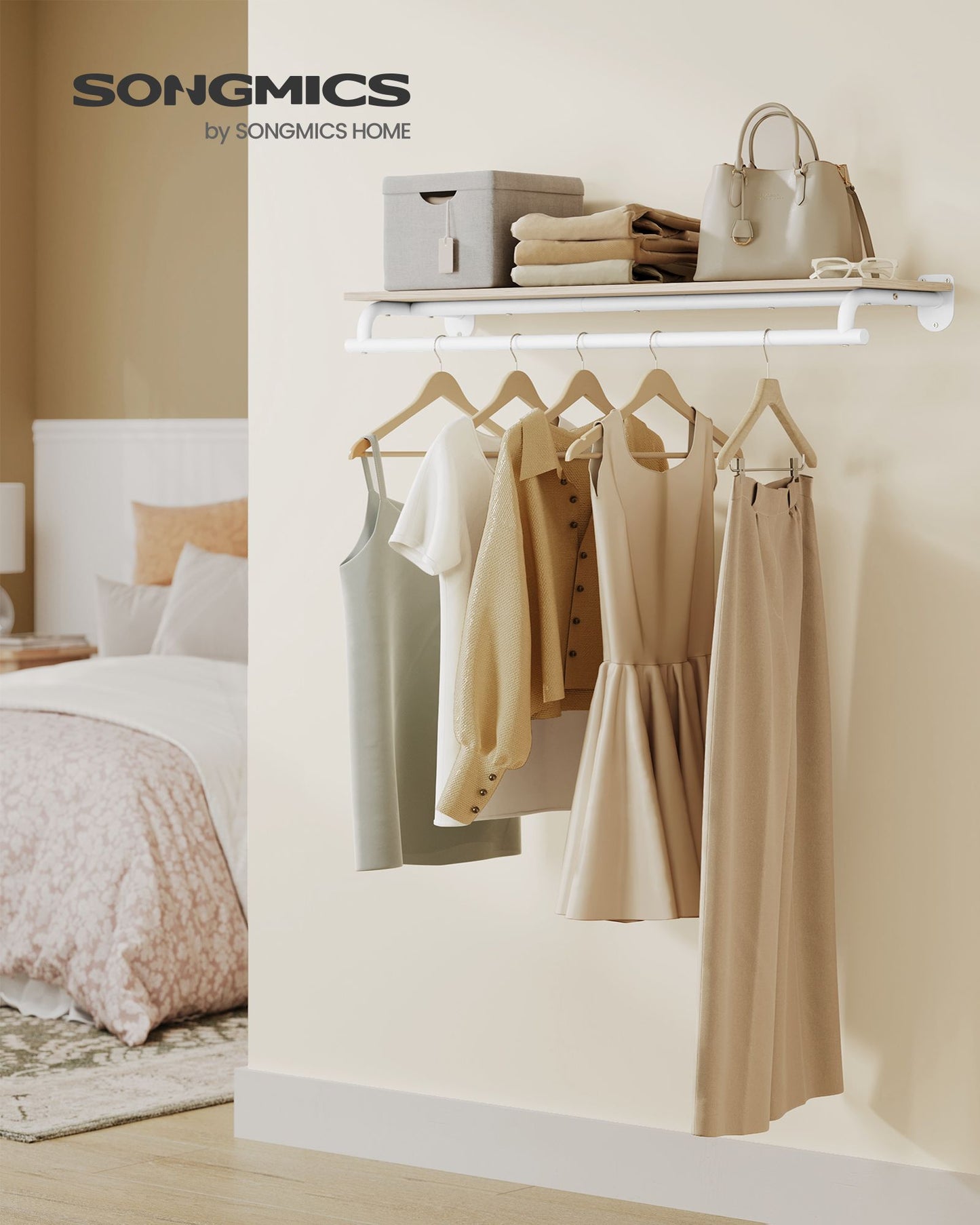 Clothes Rack with Top Shelf