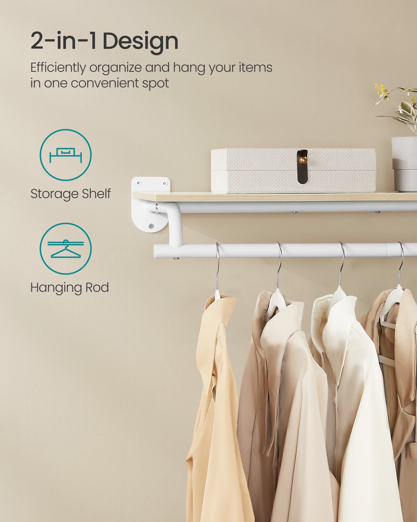 Clothes Rack with Top Shelf