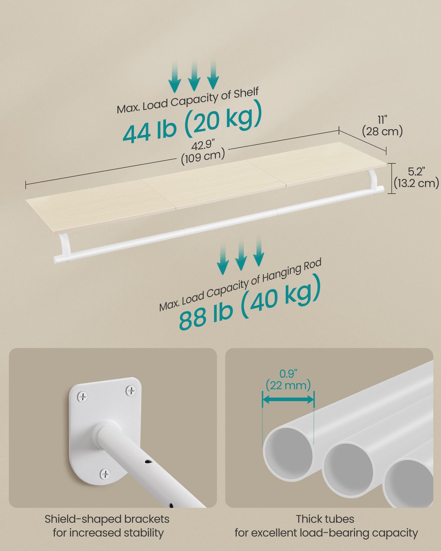 Clothes Rack with Top Shelf