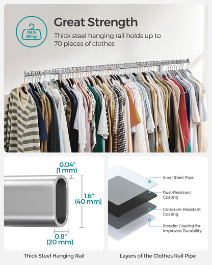 Clothes Rack with Extendable Hanging Rail