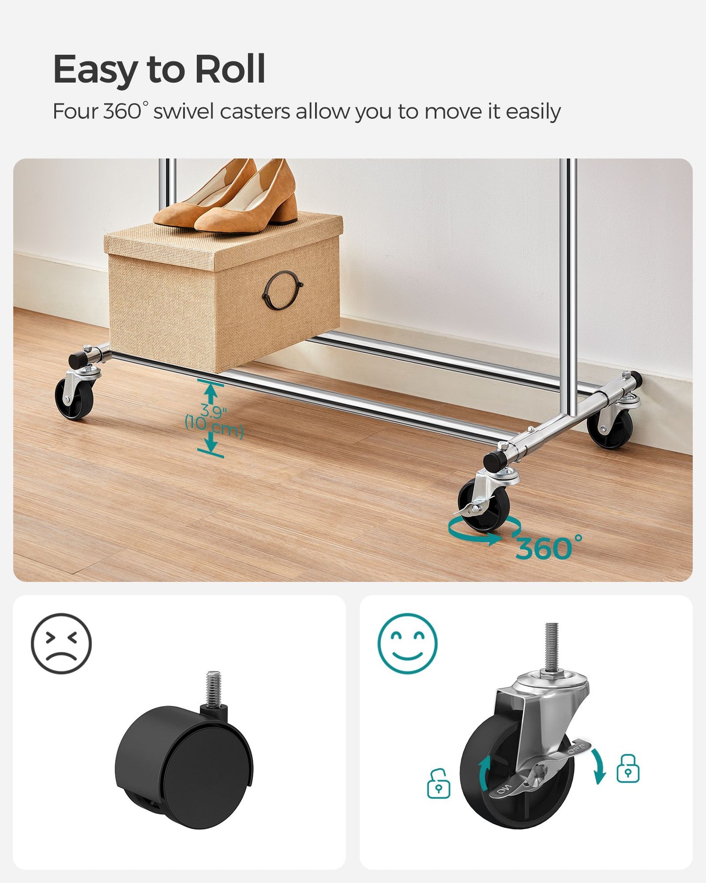 Clothes Rack with Extendable Hanging Rail