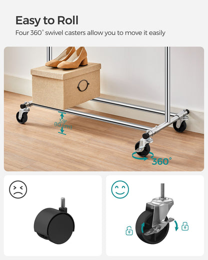 Clothes Rack with Extendable Hanging Rail