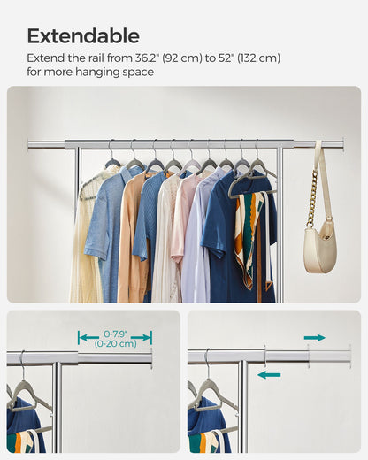 Clothes Rack with Extendable Hanging Rail