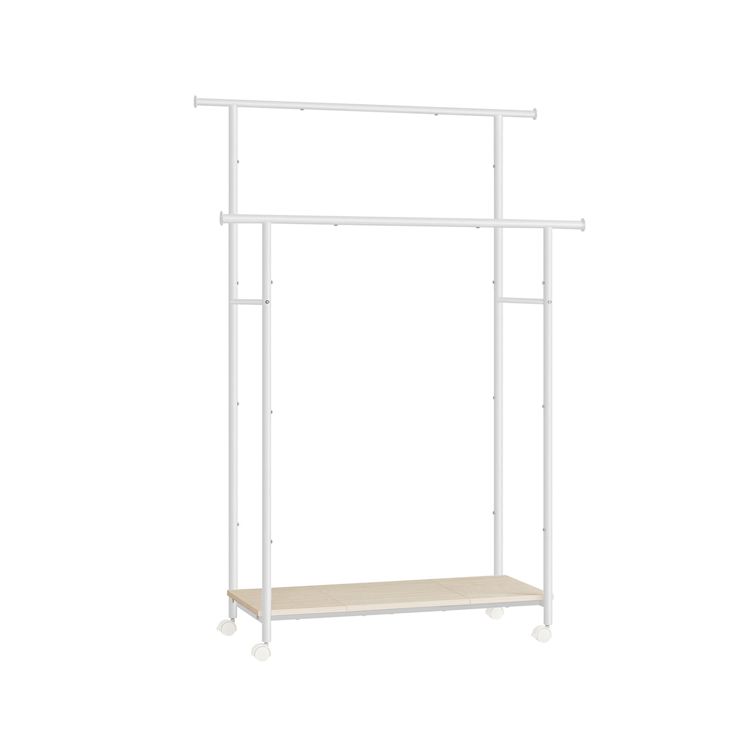 Double-Rod Clothes Rack with Wheels