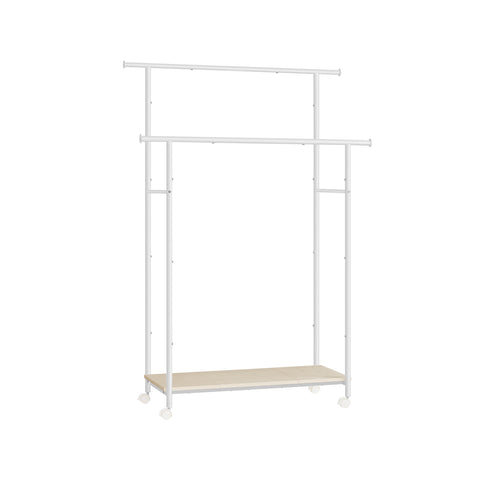 Double-Rod Clothes Rack with Wheels