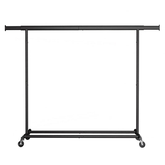 Garment Rail with Wheels, Adjustable Clothes Rack for Bedroom - image 1