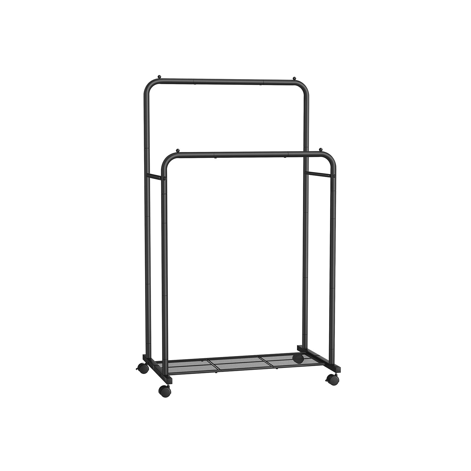 Double Rods Clothing Rack with Wheels