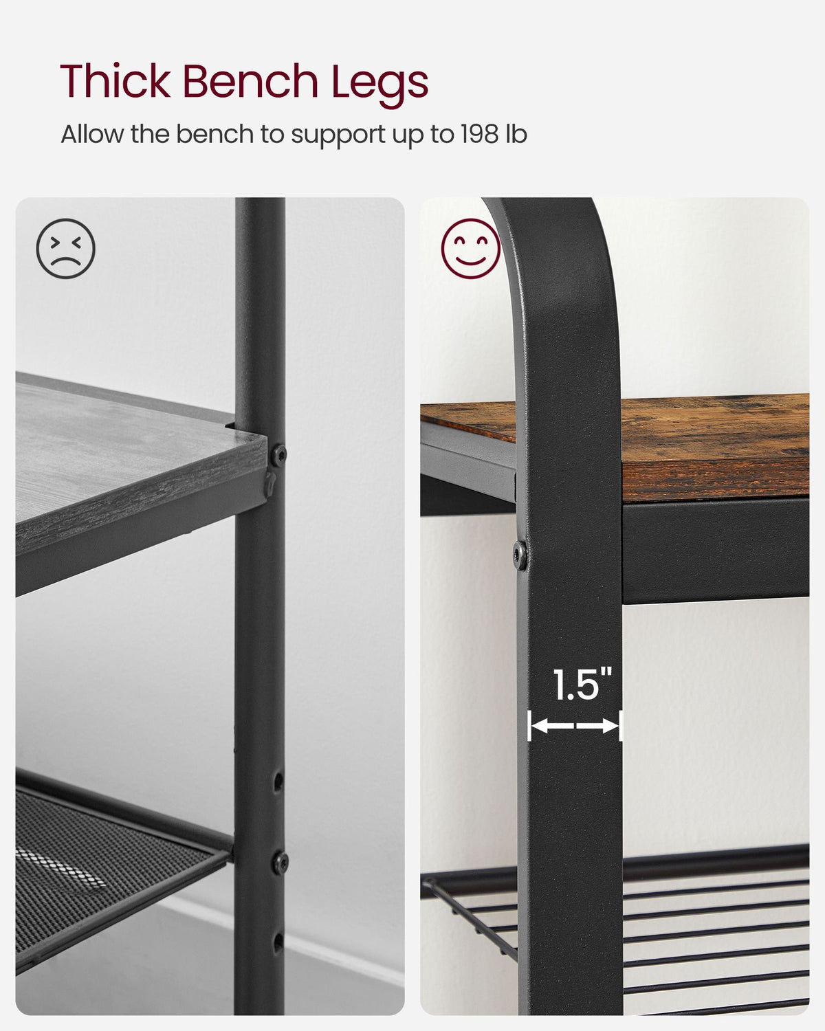 Coat Rack, Hall Tree with Shoe Bench for Entryway, Industrial Accent Furniture with Steel Frame