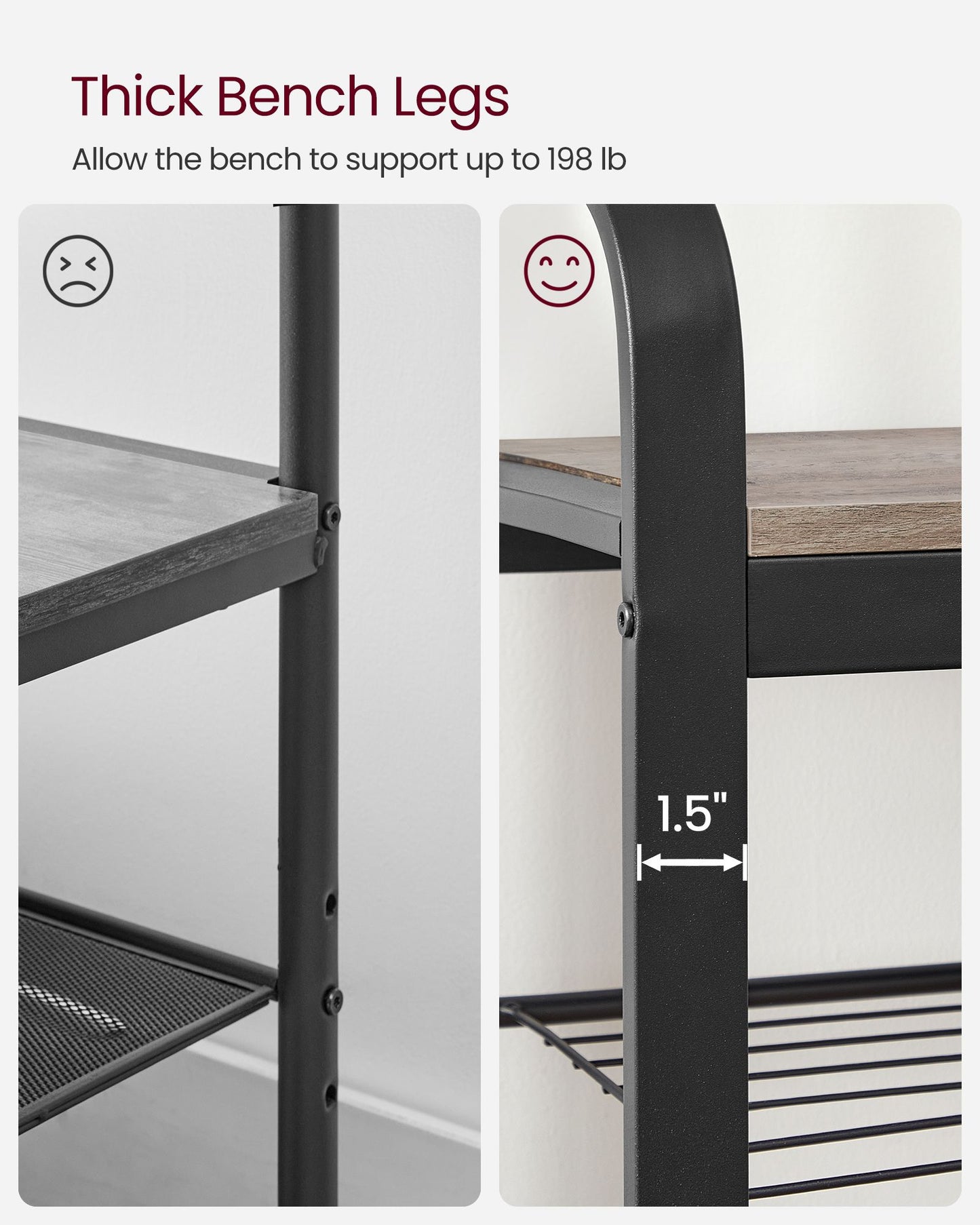Coat Rack with Shoe Bench for Entryway