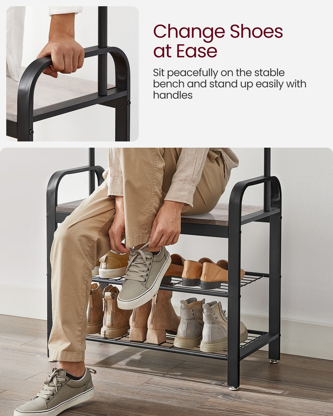 Vintage Coat Shoe Rack - image 26