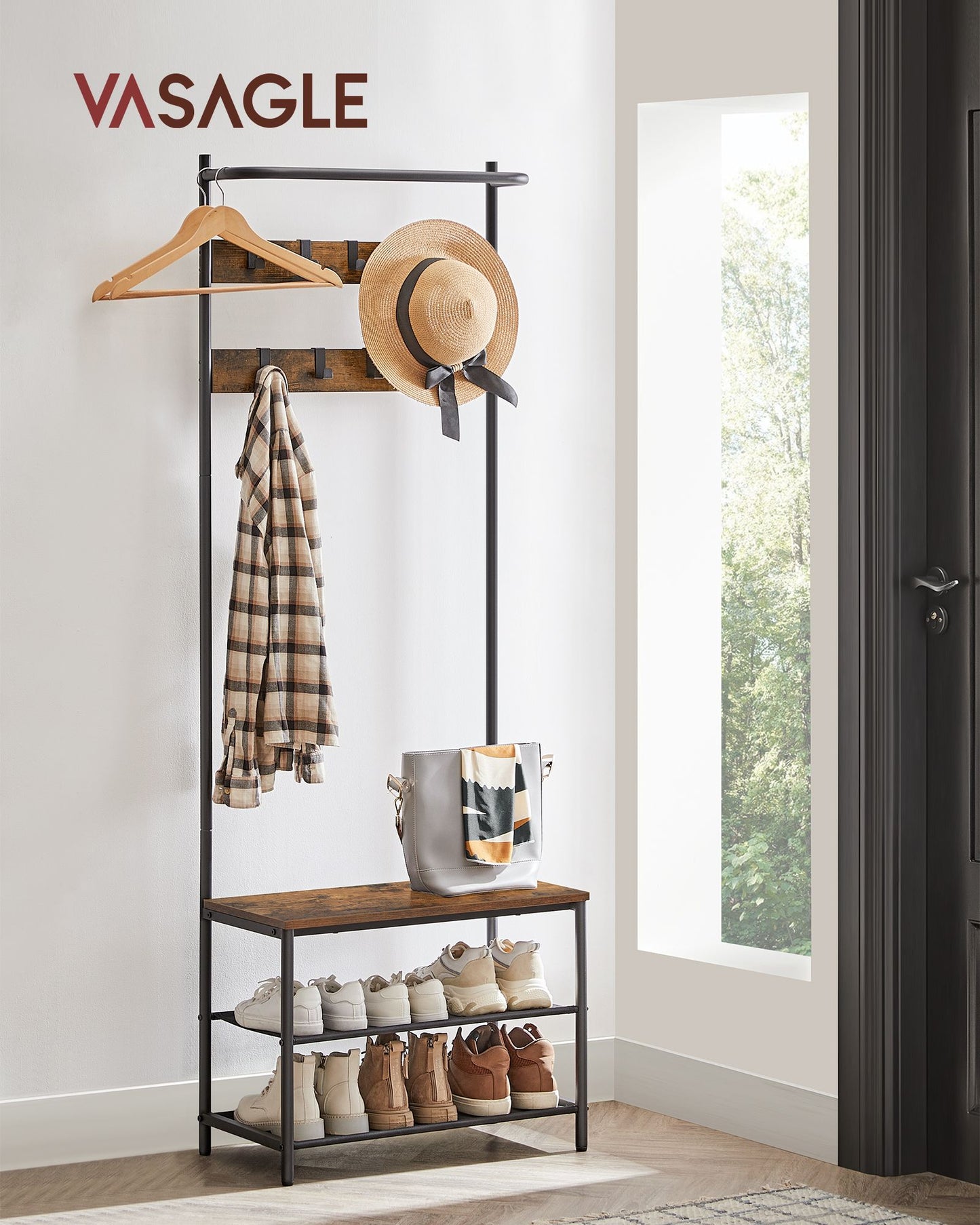 Hall Tree with Bench and Shoe Storage
