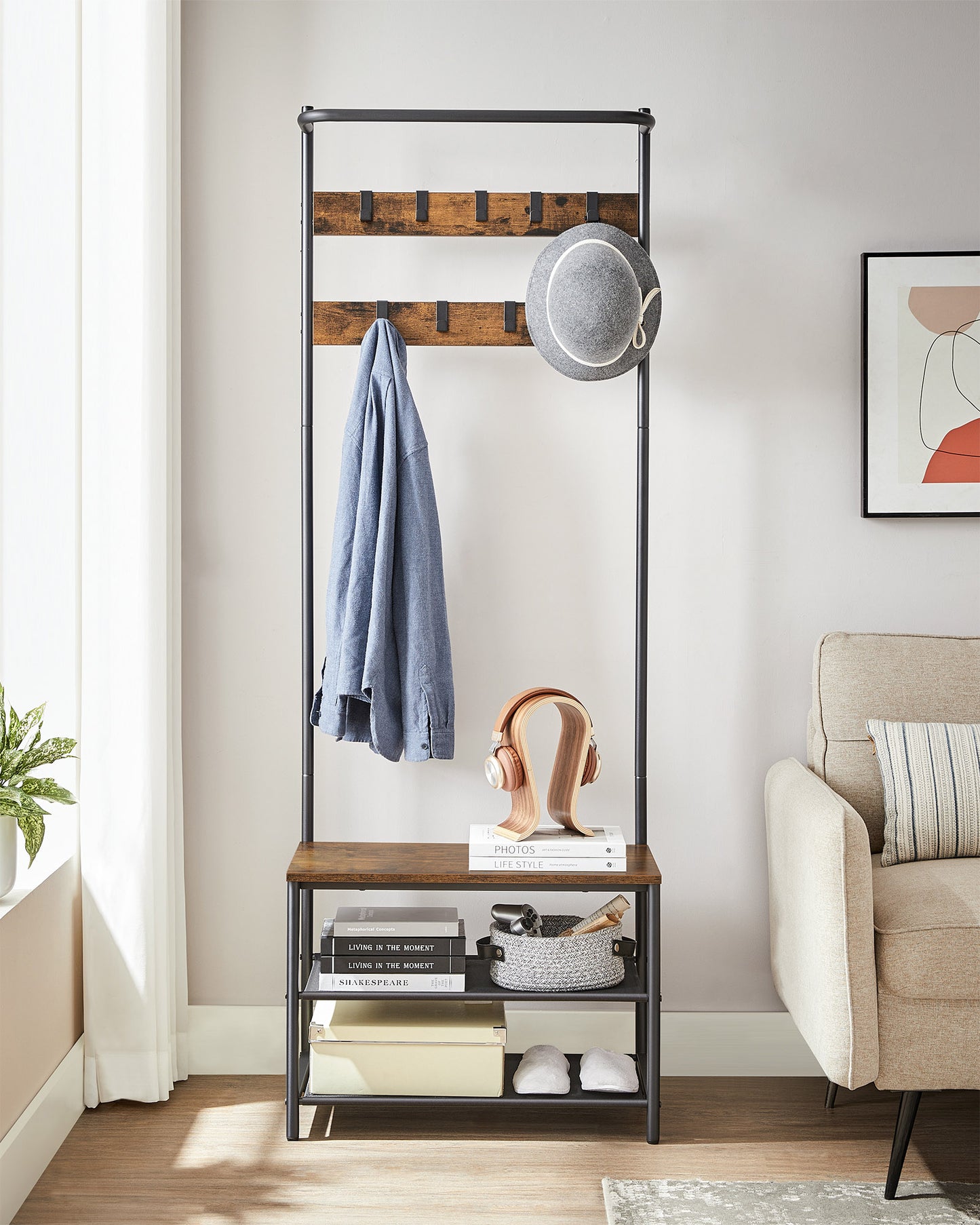 Hall Tree with Bench and Shoe Storage