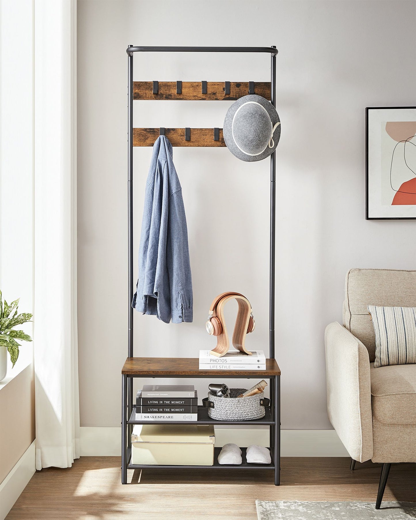 Coat Stand with Shoe Bench - image 10