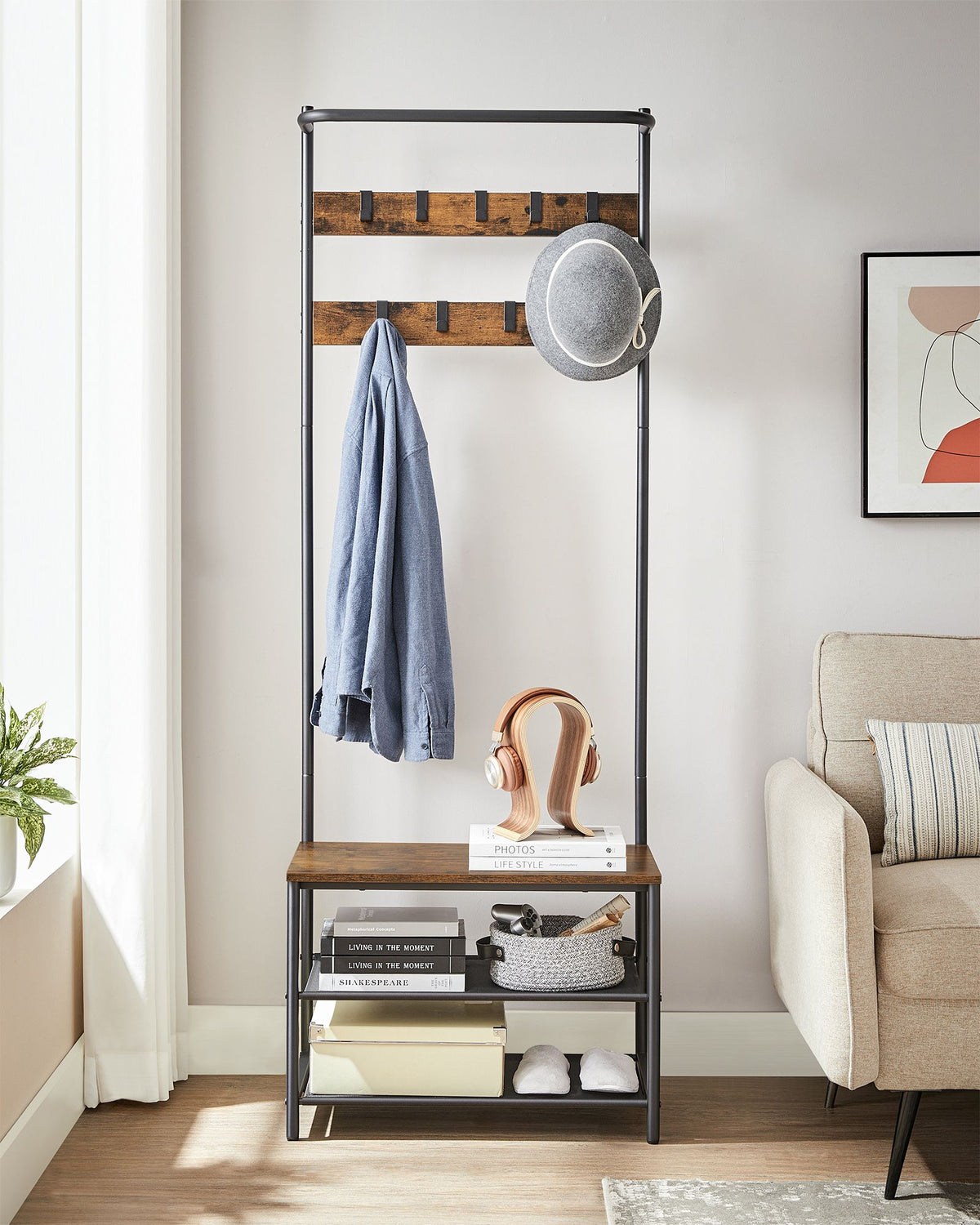 Coat Stand with Shoe Bench - image 10