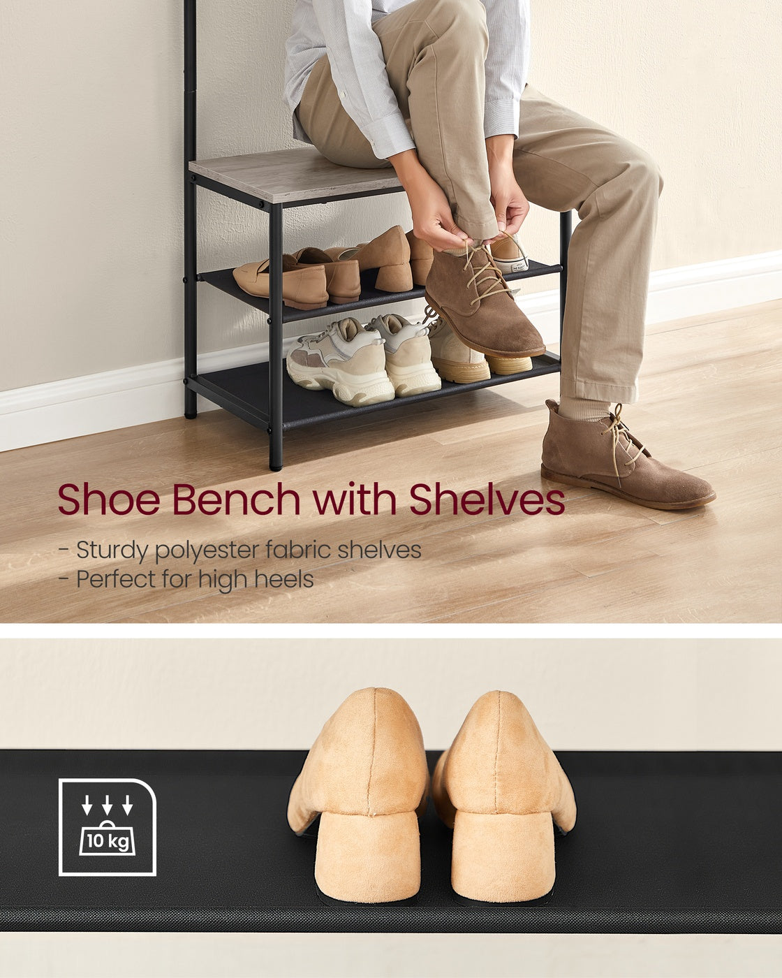 Coat Stand with Shoe Bench - image 20