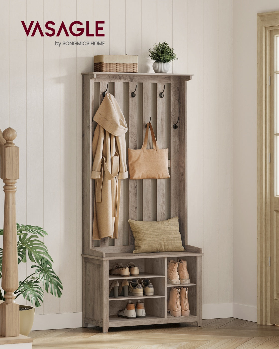 Hall Tree with Bench and Shoe Storage
