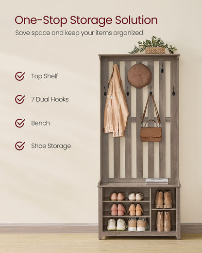 Hall Tree with Bench and Shoe Storage