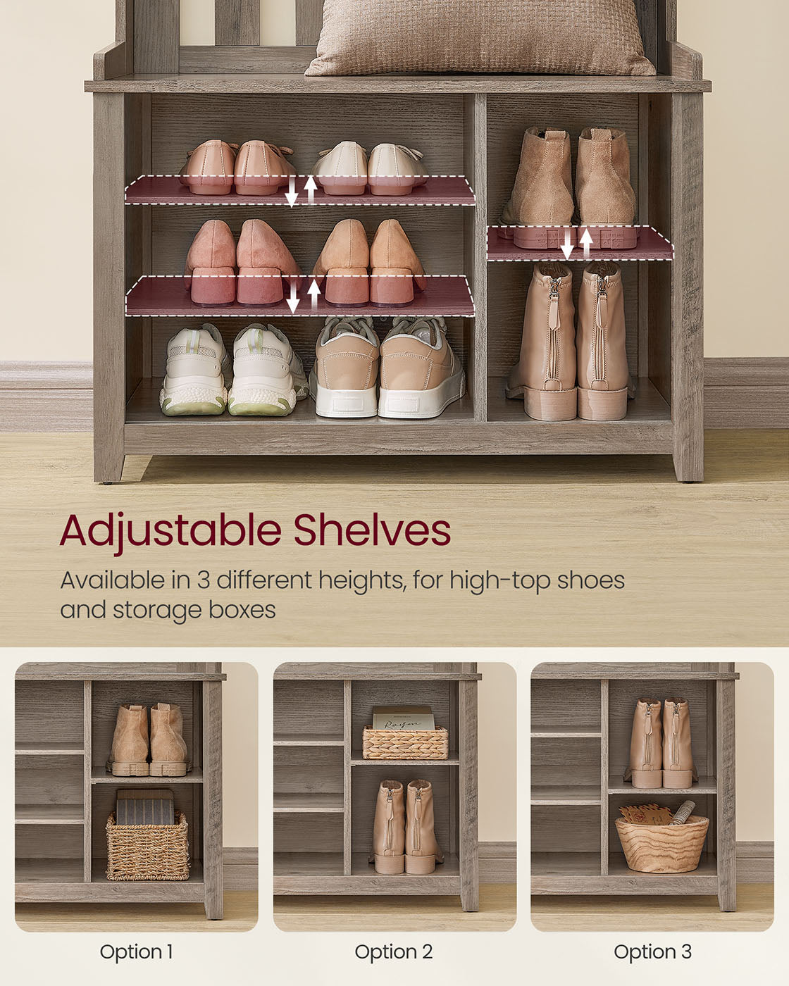 Hall Tree with Bench and Shoe Storage