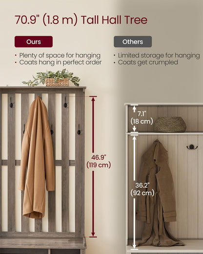 Hall Tree with Bench and Shoe Storage