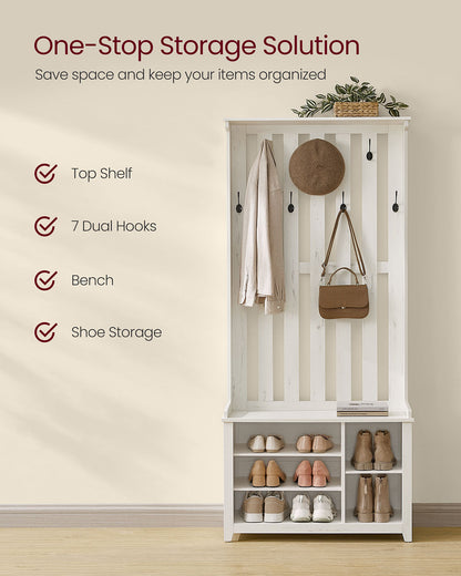 Hall Tree with Bench and Shoe Storage