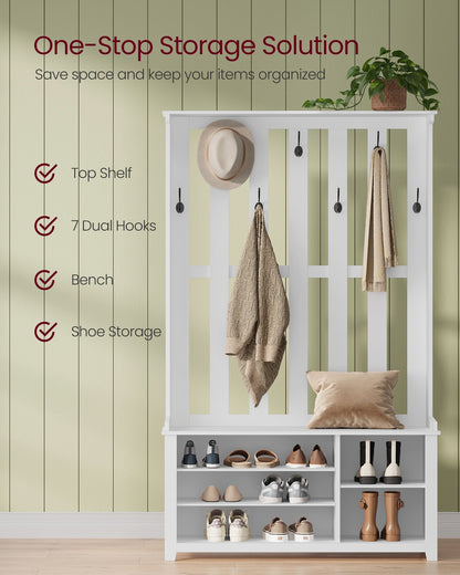 Hall Tree with Bench and Shoe Storage