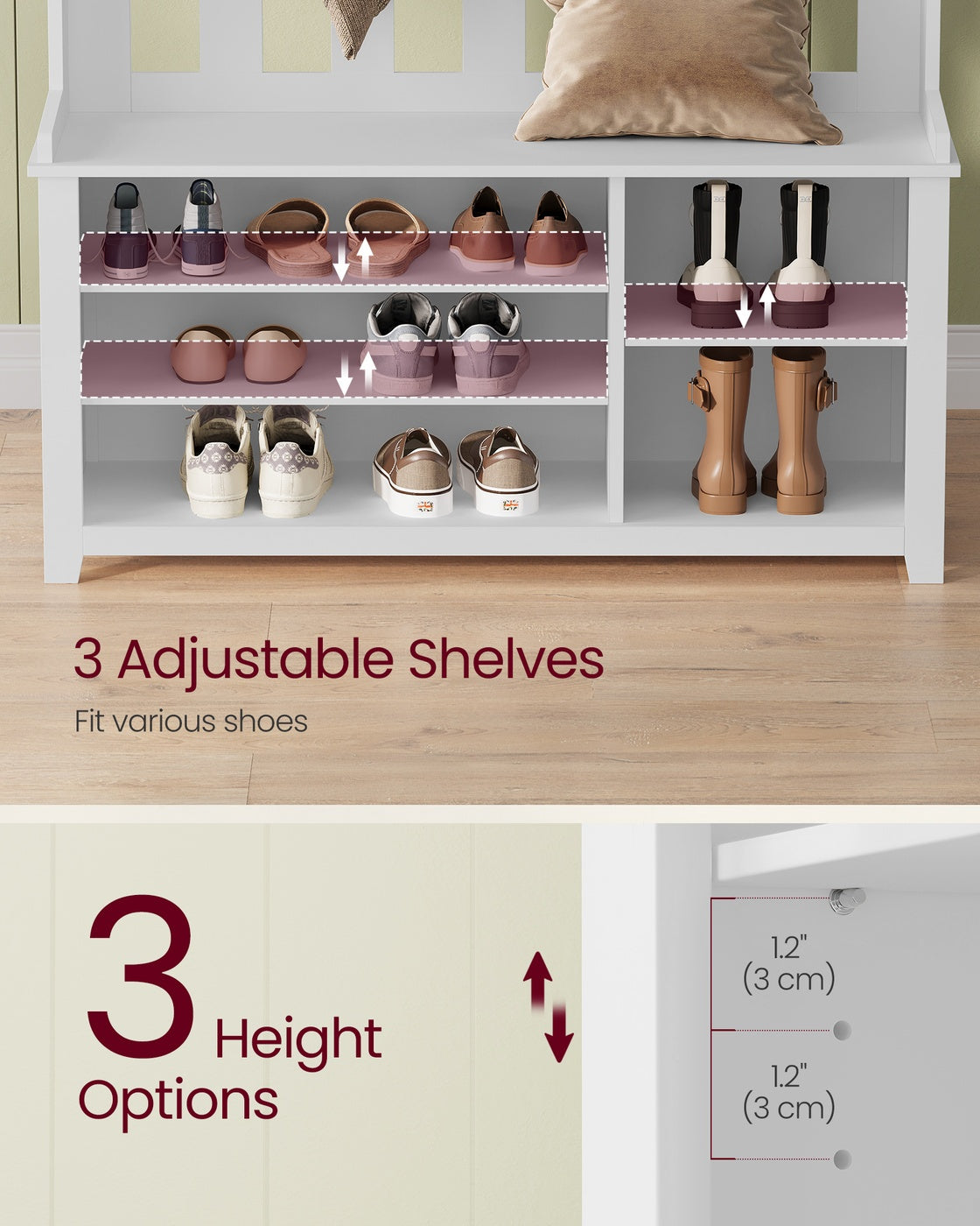 Hall Tree with Bench and Shoe Storage