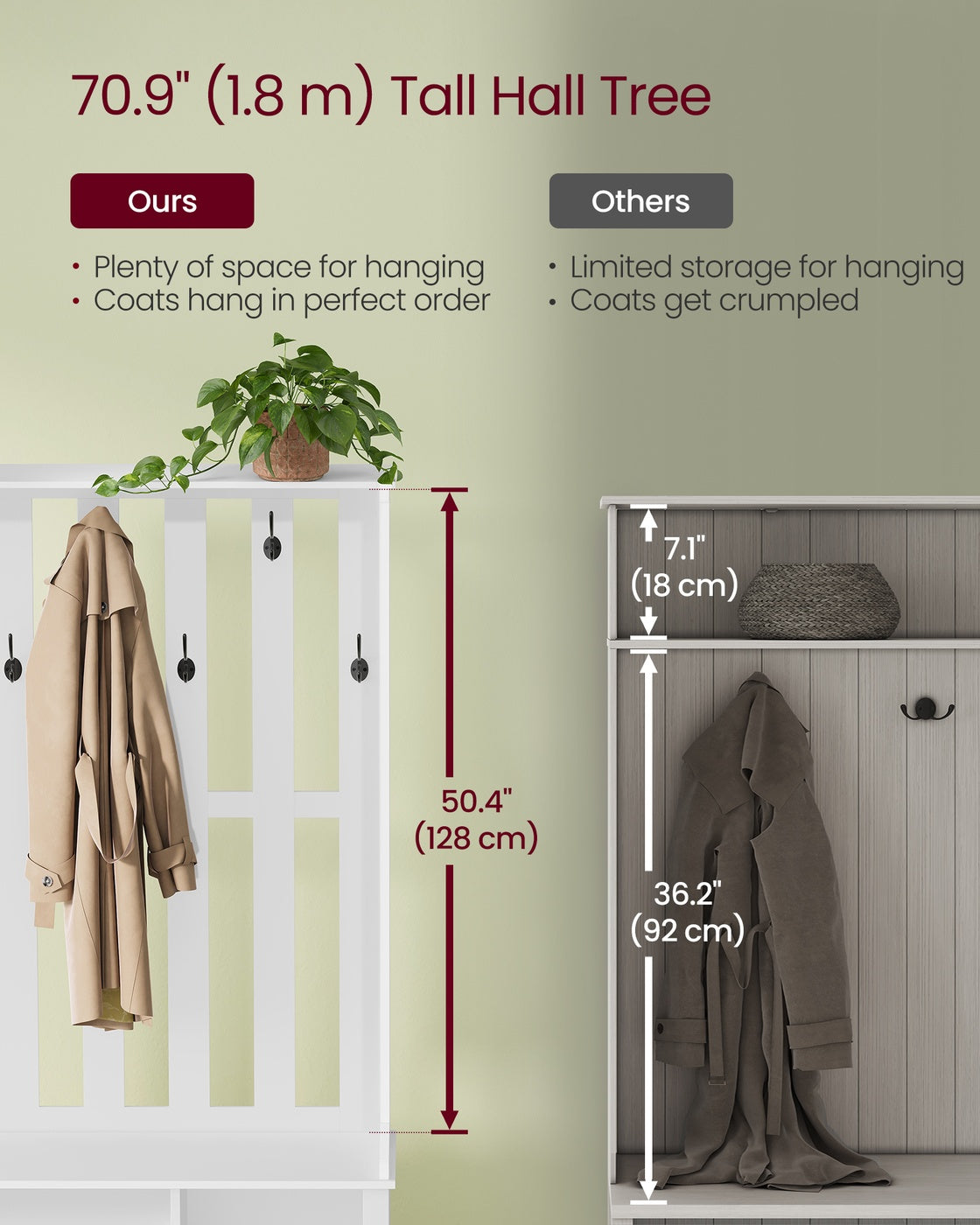 Hall Tree with Bench and Shoe Storage