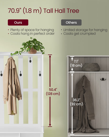 Hall Tree with Bench and Shoe Storage