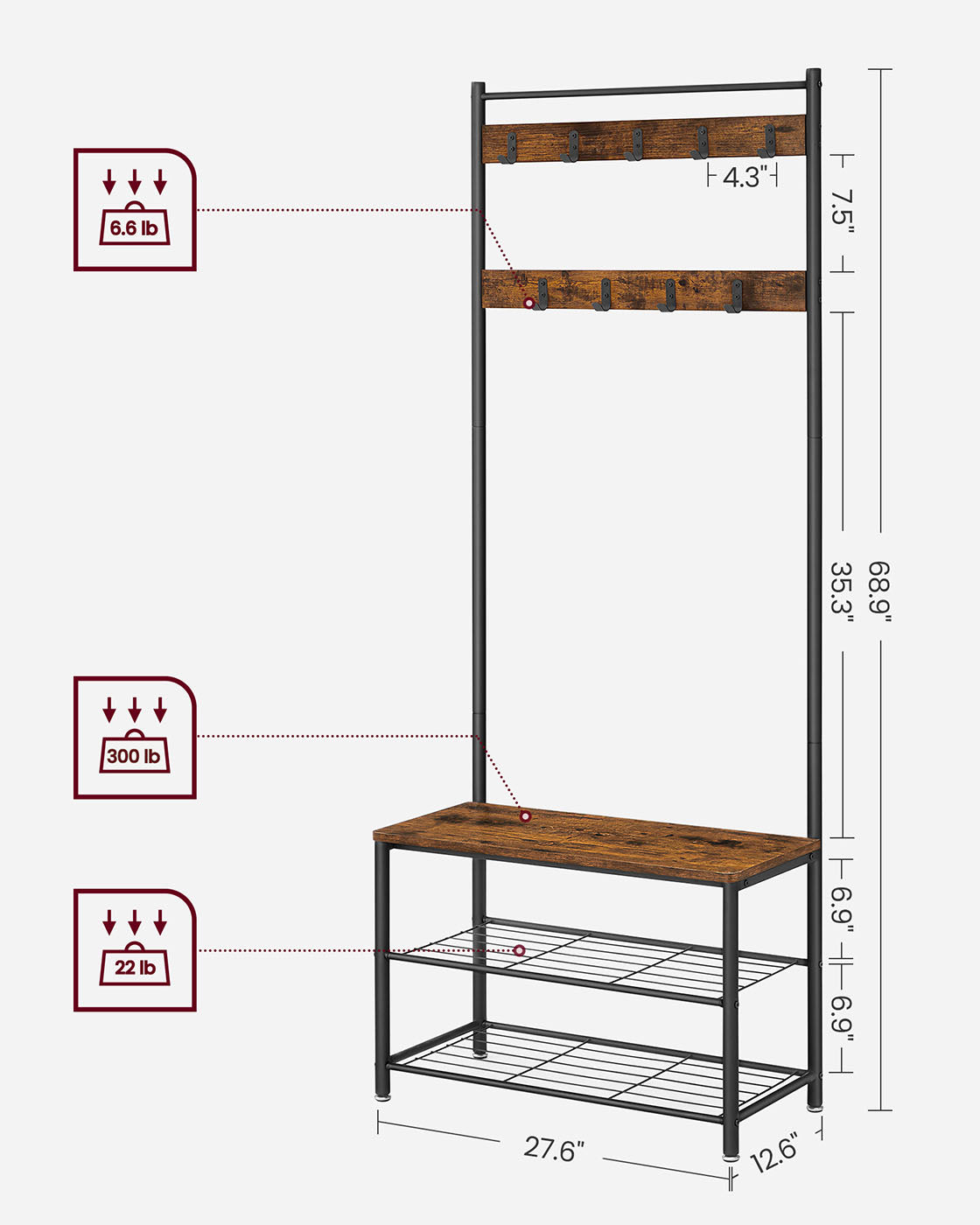 DWAYNE Entryway Rack