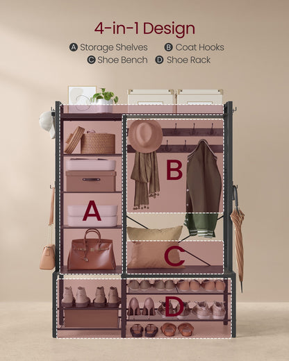 9 Hook Coat Rack with Shoe Bench - image 19
