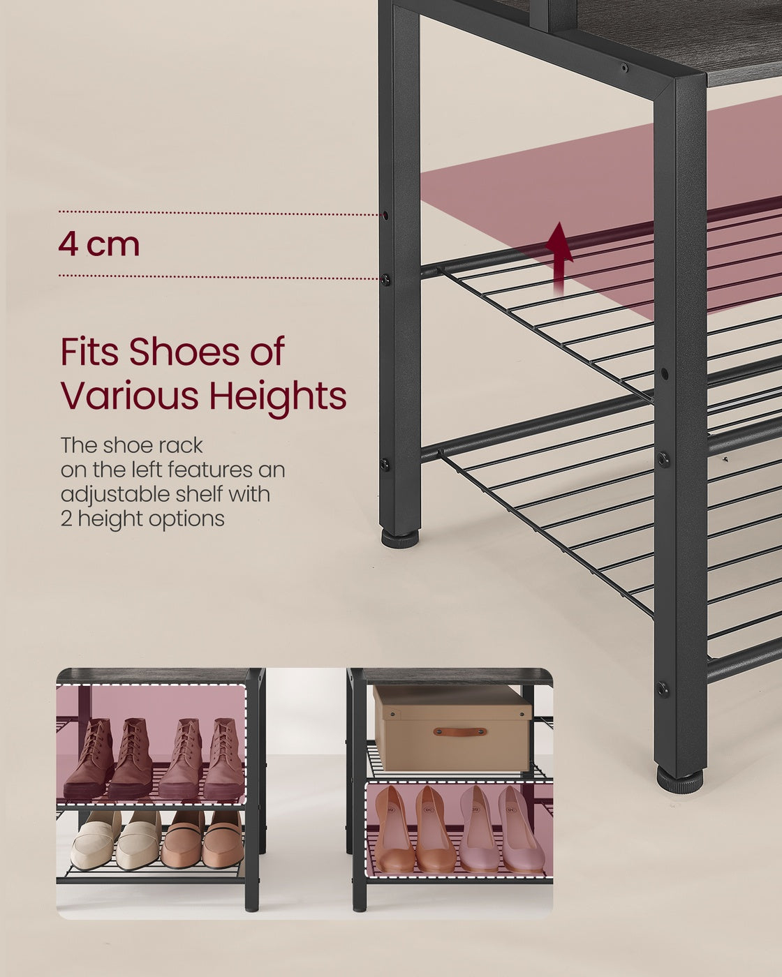 9 Hook Coat Rack with Shoe Bench - image 21