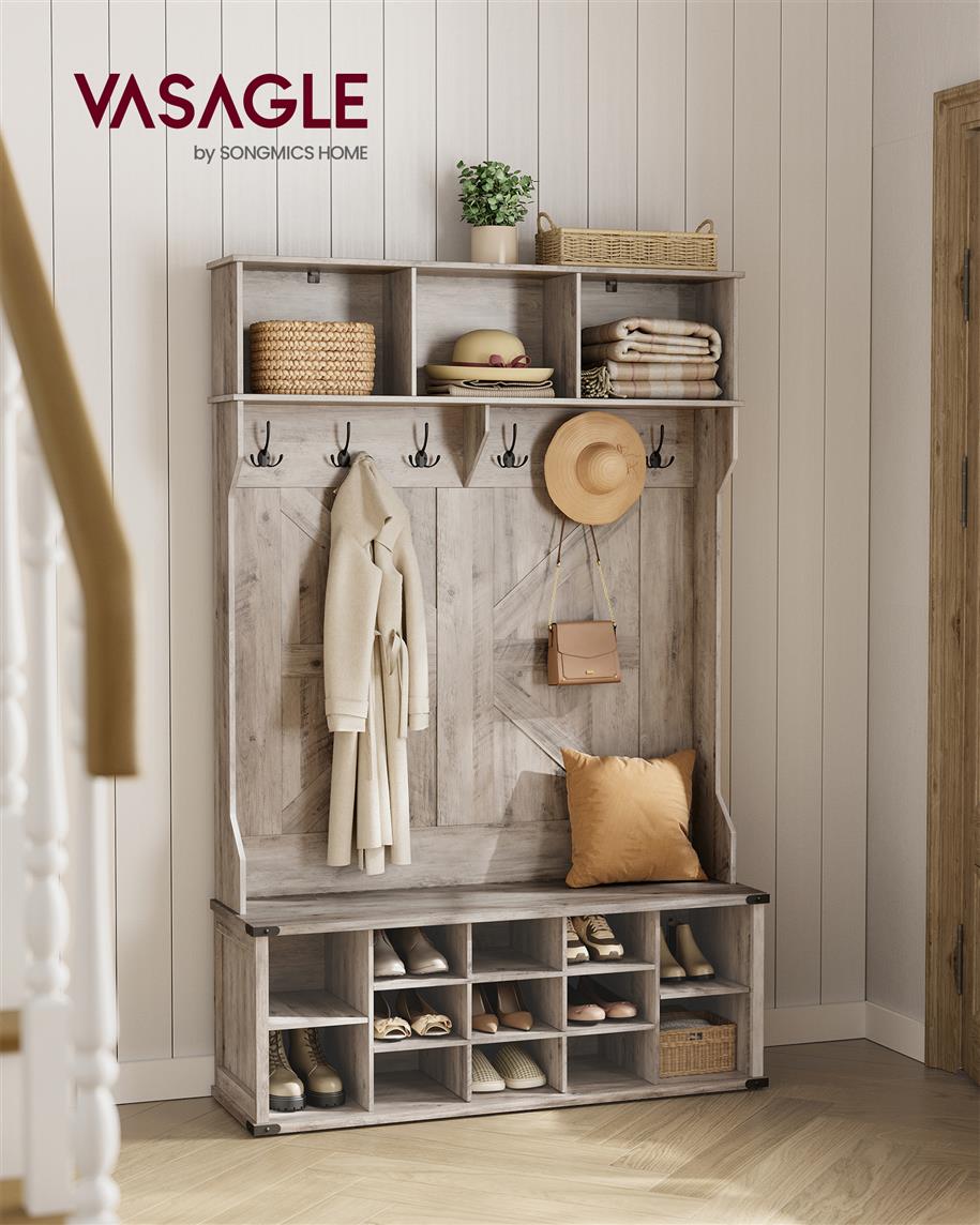 Hall Tree with Bench and Shoe Storage