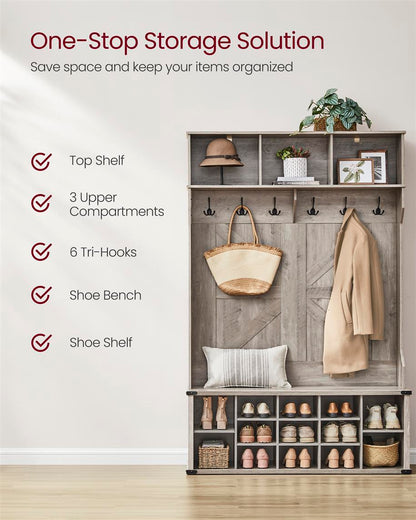 Hall Tree with Bench and Shoe Storage