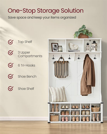 Hall Tree with Bench and Shoe Storage