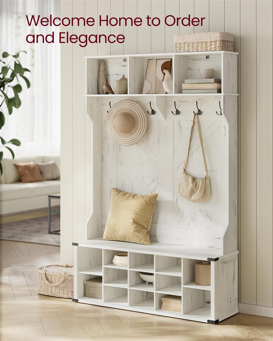 Hall Tree with Bench and Shoe Storage