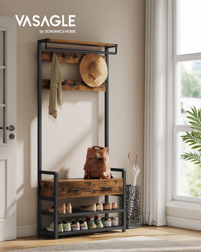 Hall Tree with Bench and Shoe Storage