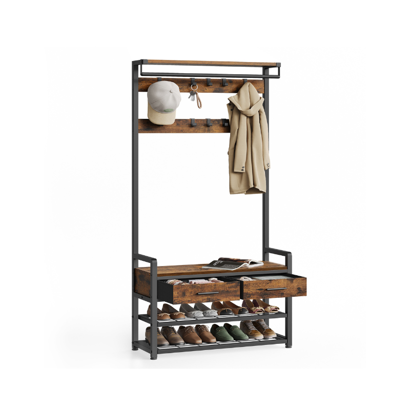 Hall Tree with Bench and Shoe Storage