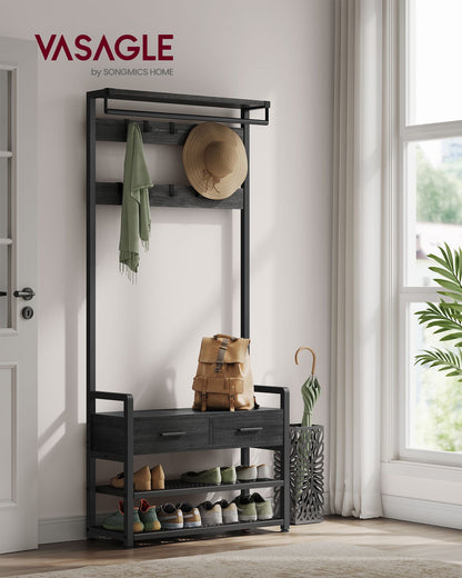 Hall Tree with Bench and Shoe Storage