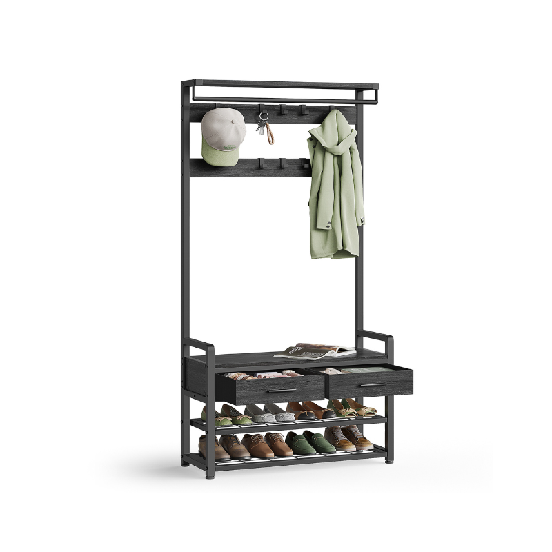 Hall Tree with Bench and Shoe Storage