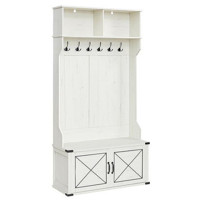 Hall Tree Storage Entryway Coat Rack with Bench