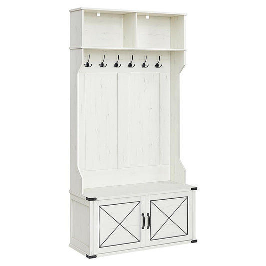 Hall Tree Storage Entryway Coat Rack with Bench