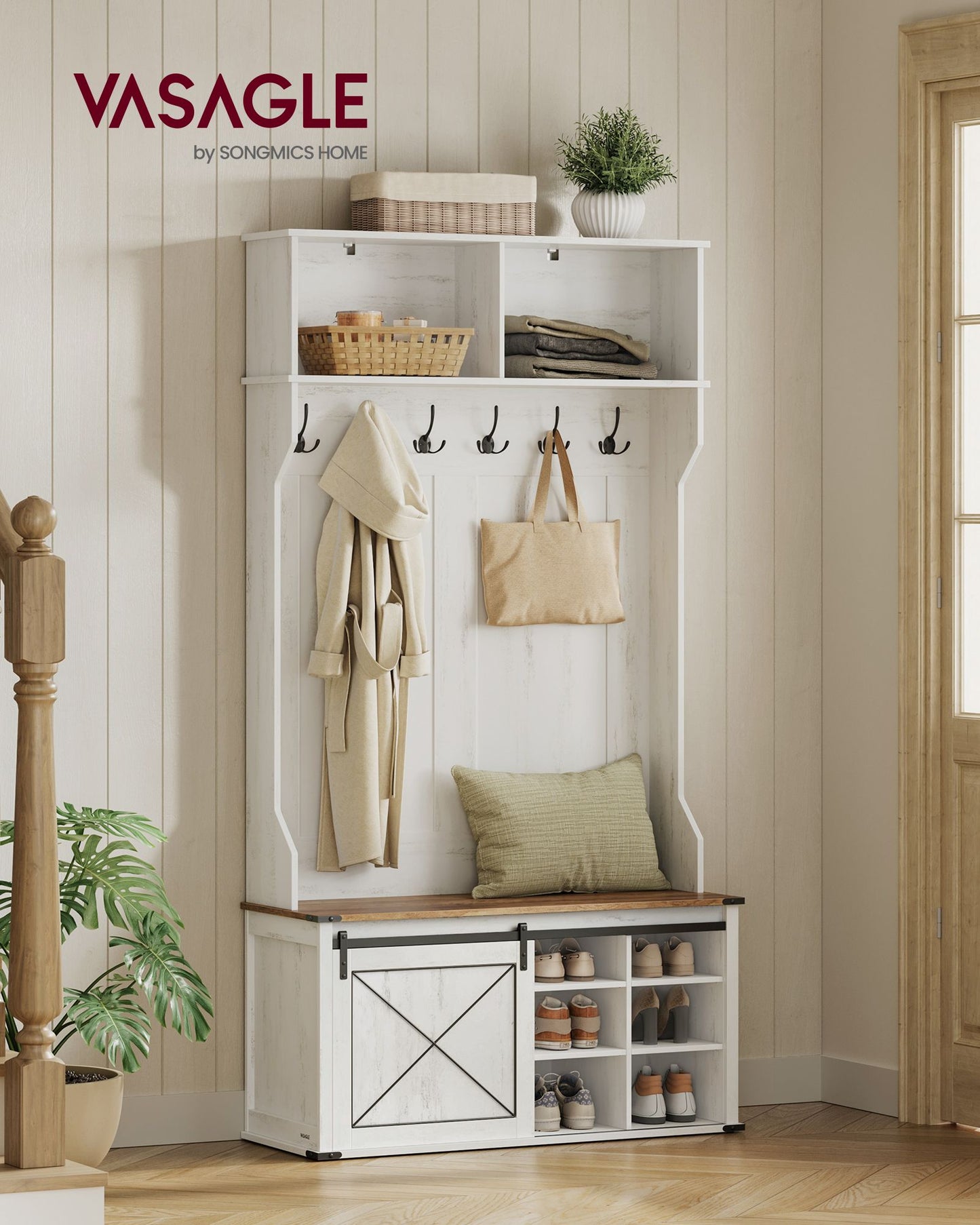 Hall Tree with Bench and Shoe Storage