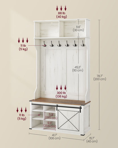 Hall Tree with Bench and Shoe Storage